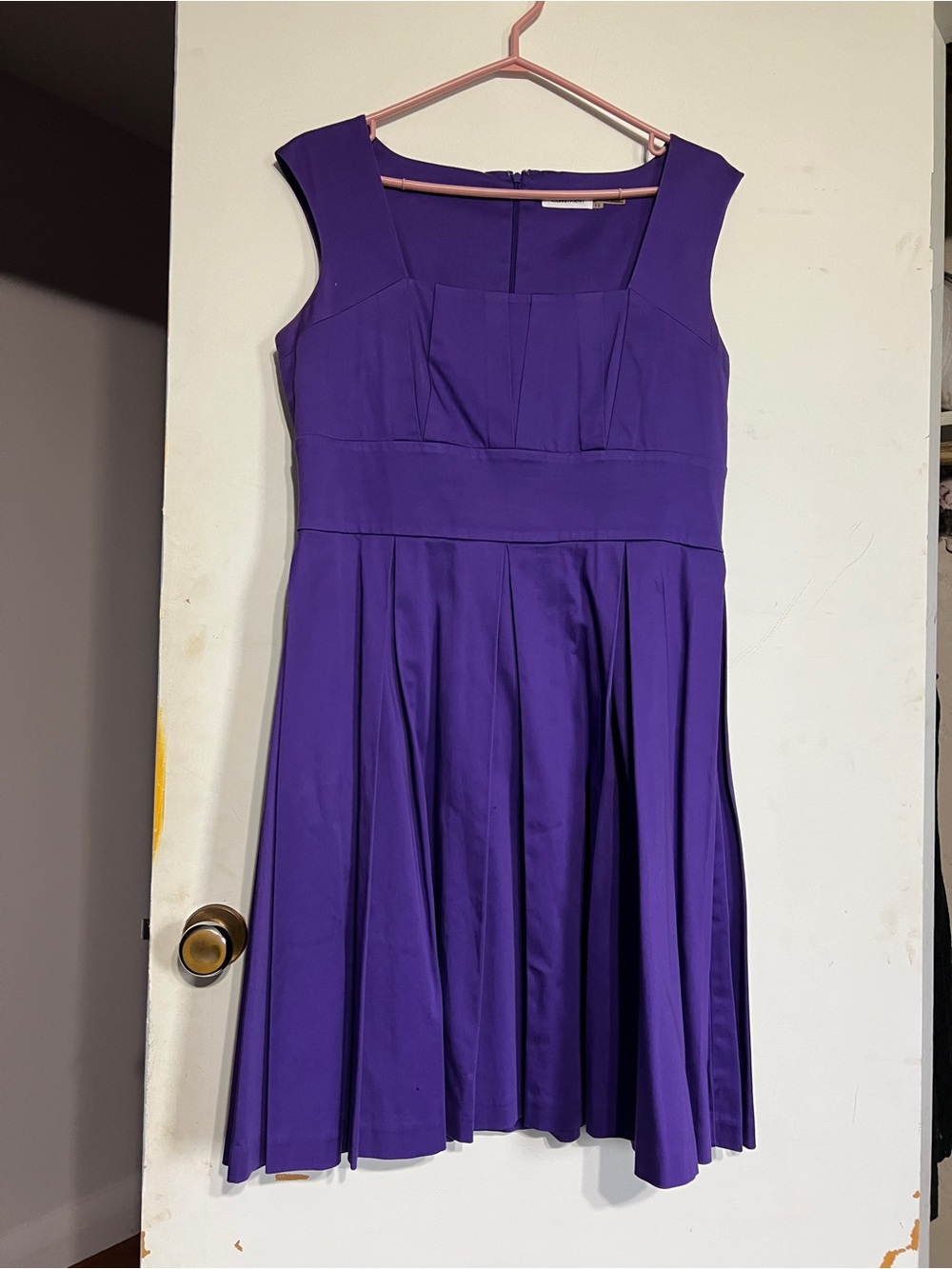 Calvin Klein Purple Sleeveless Pleated Midi Dress